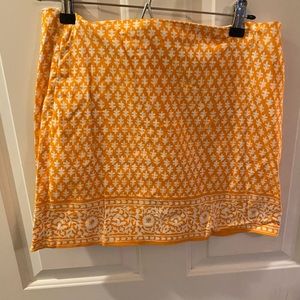 J. Crew orange floral skirt